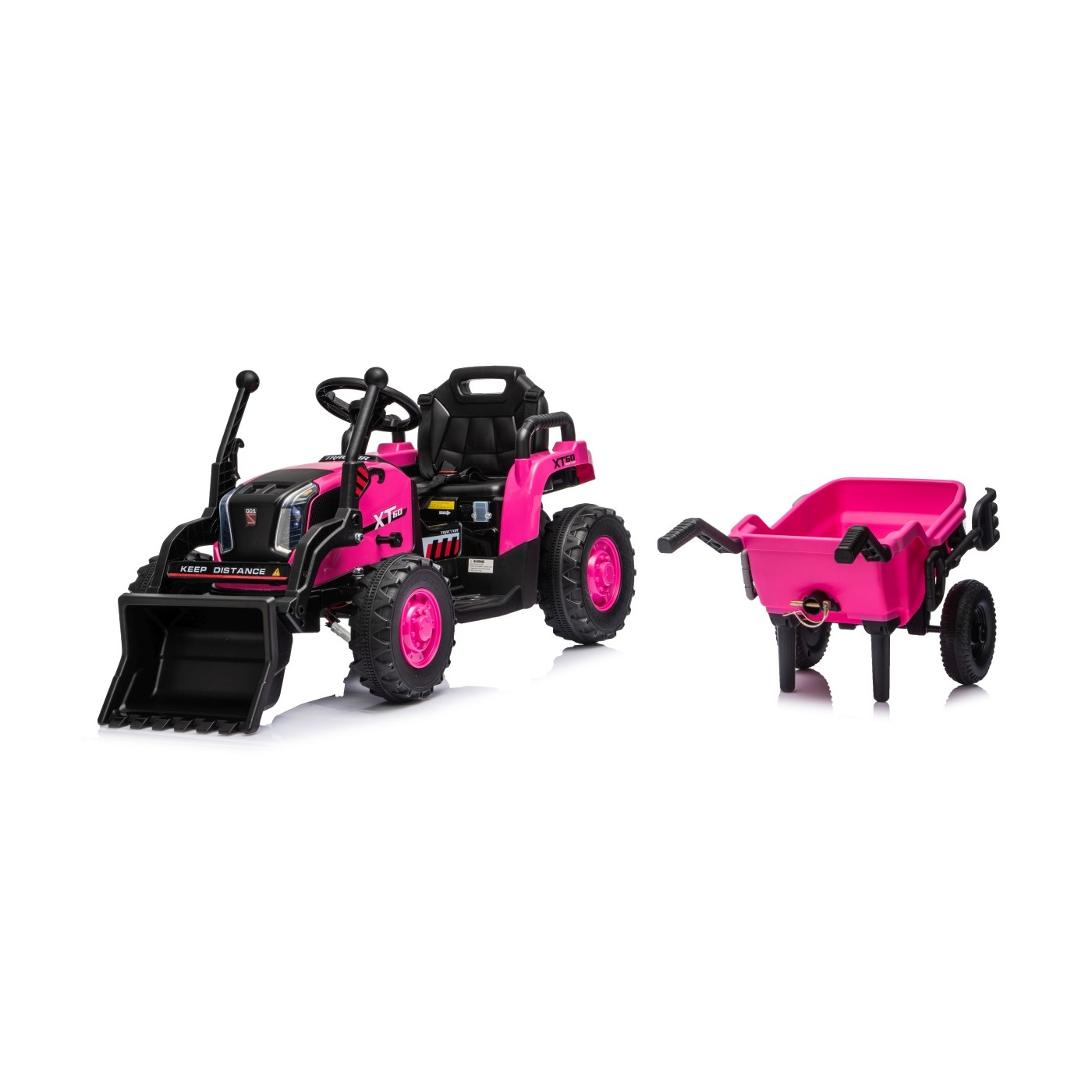 Traktor XT60 s prívesom ružový