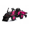 Traktor XT60 s prívesom ružový