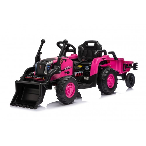 Traktor XT60 s prívesom ružový