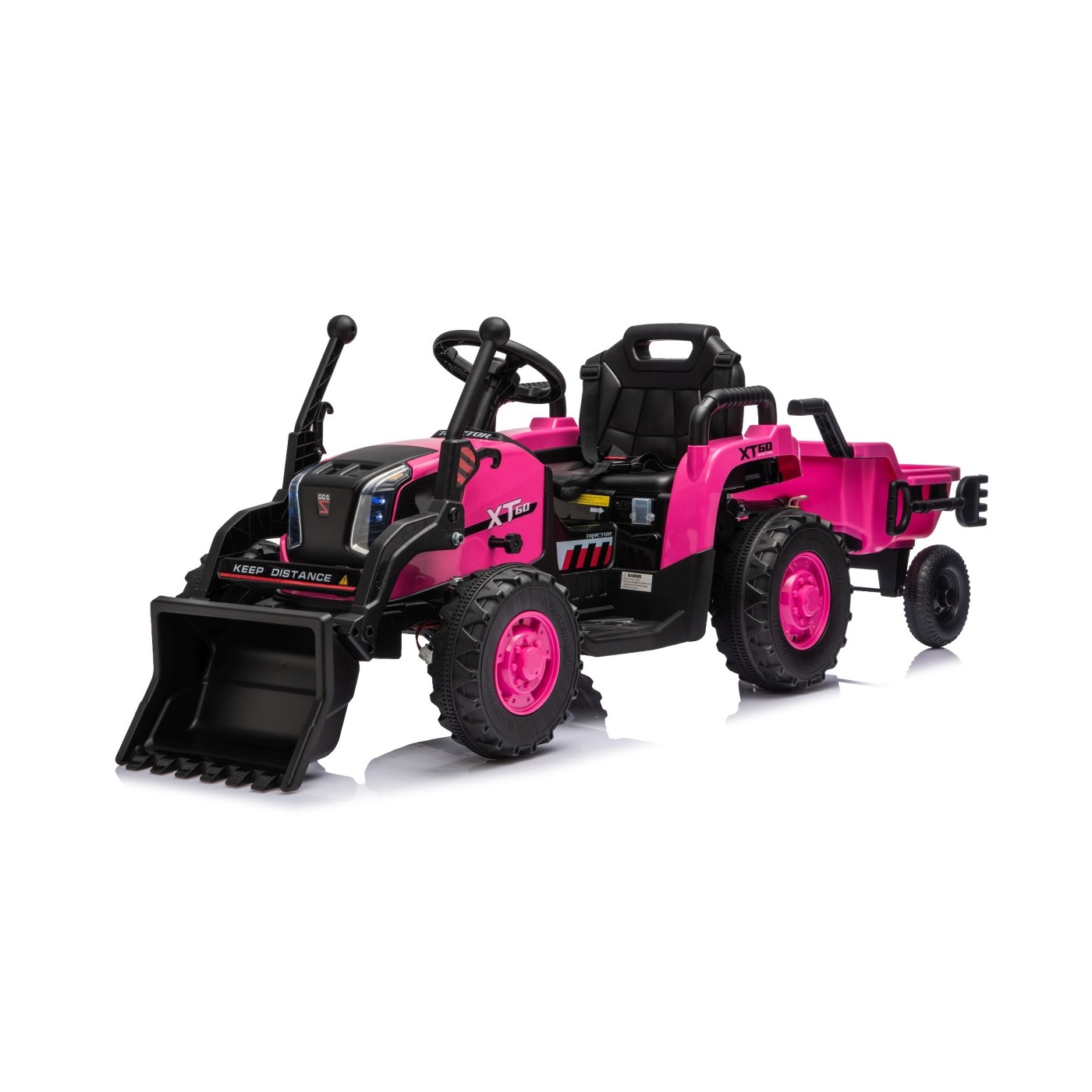 Traktor XT60 s prívesom ružový
