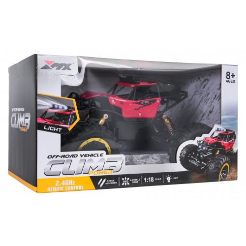 R/C pásový model 1:18 CLIMB POWER červený
