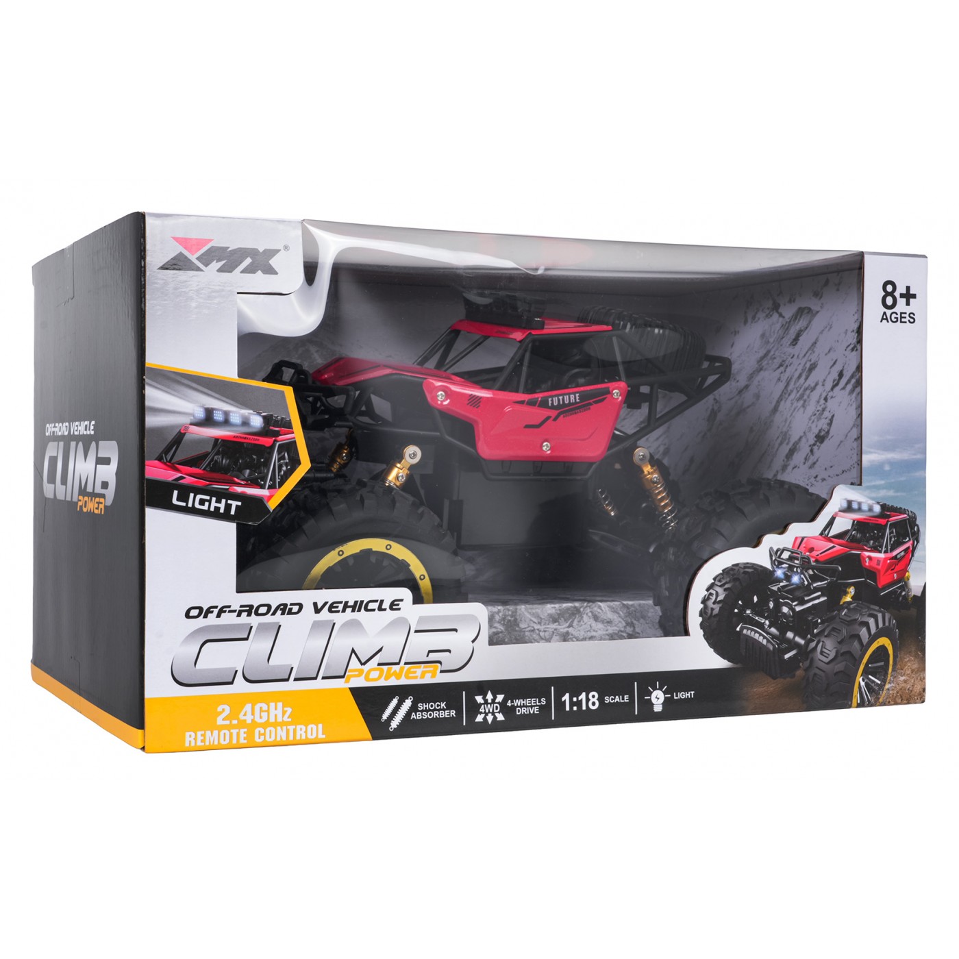 R/C pásový model 1:18 CLIMB POWER červený