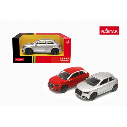 Kovové auto 1:43 Audi A1 strieborné RASTAR