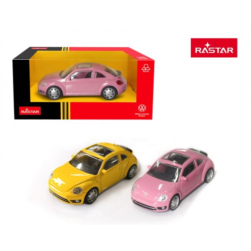 Kovové auto 1:43 Volkswagen Beetle žltý RASTAR