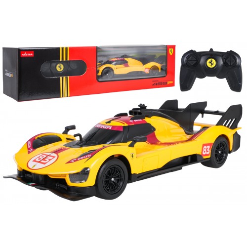 Rádiové auto 1:24 Ferrari 499P-N83 Žlté RASTAR