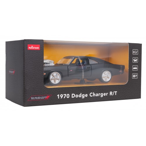 Kovové auto 1:36 1970 Dodge Charger R/T čierne RASTAR