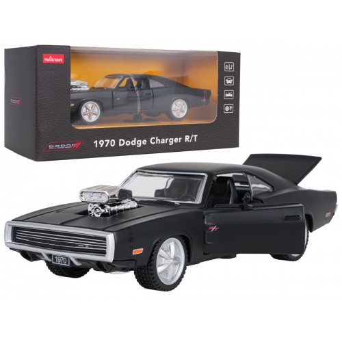 Kovové auto 1:36 1970 Dodge Charger R/T čierne RASTAR