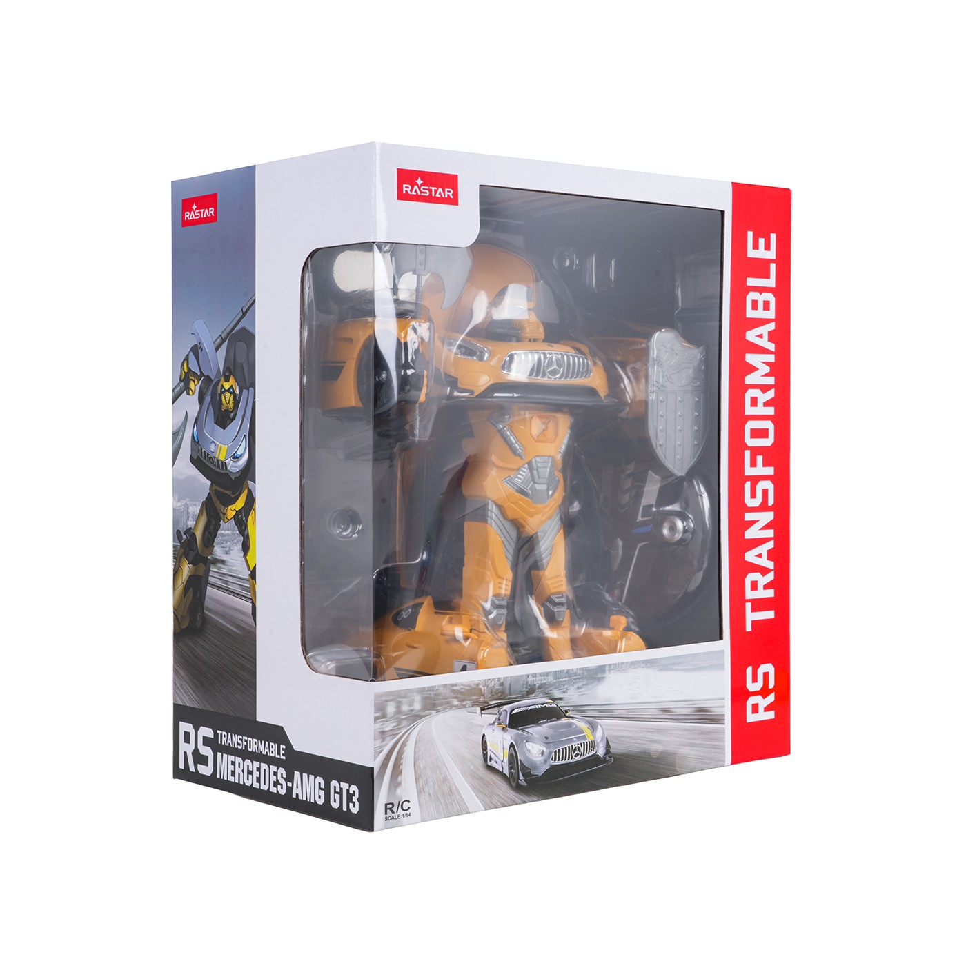 Auto/Robot 2v1 R/C 1:14 Mercedes-AMG GT3 žltý RASTAR