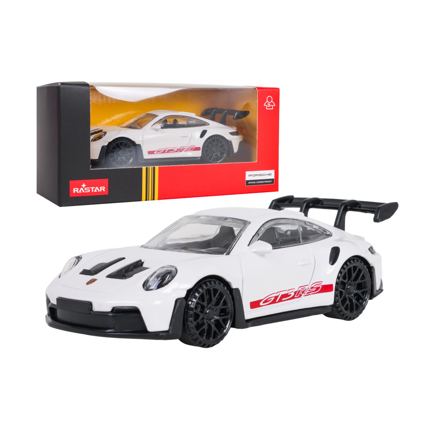 Kovové auto 1:43 Porsche 911 GT3 RS biele RASTAR