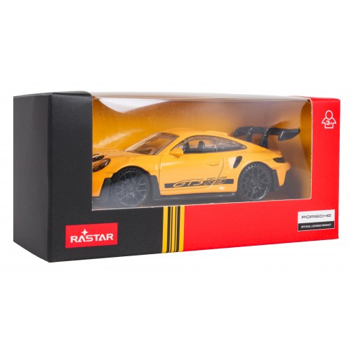 Kovové auto 1:43 Porsche 911 GT3 RS žlté RASTAR