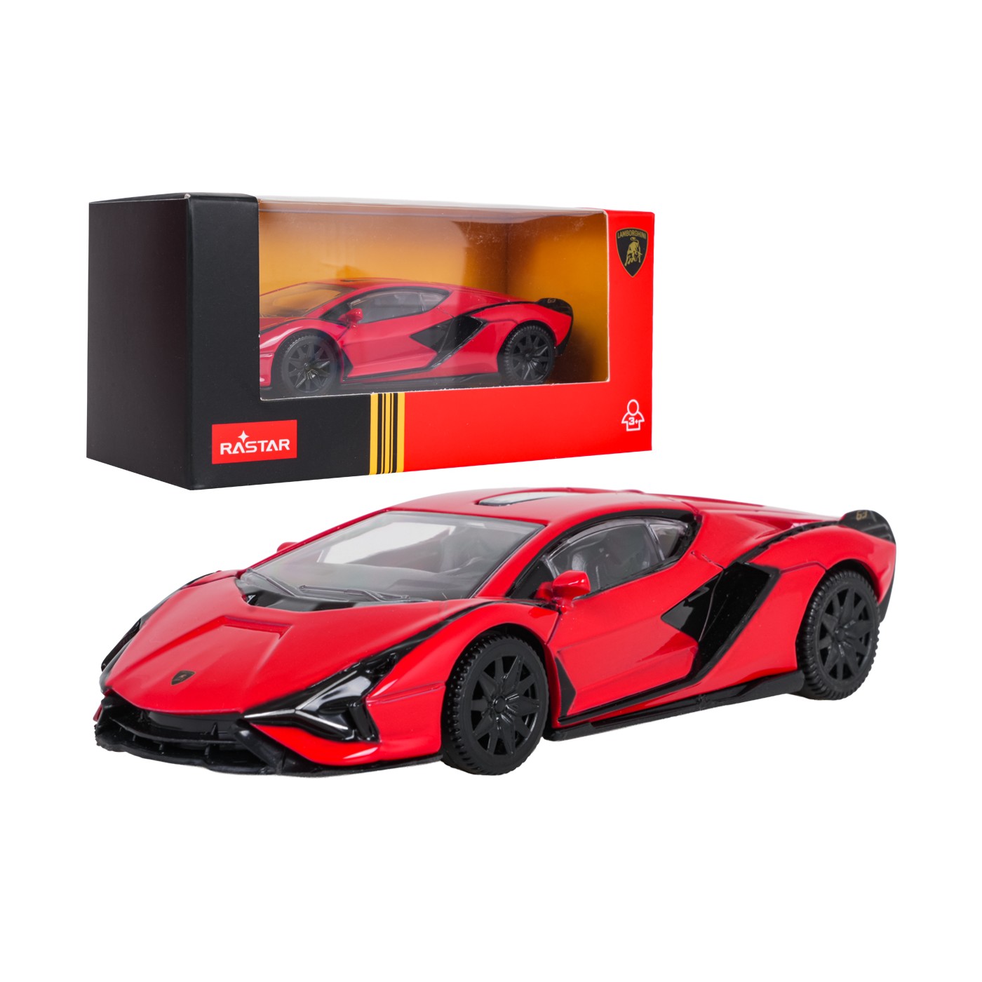 Kovové auto 1:43 Lamborghini Sian Red RASTAR