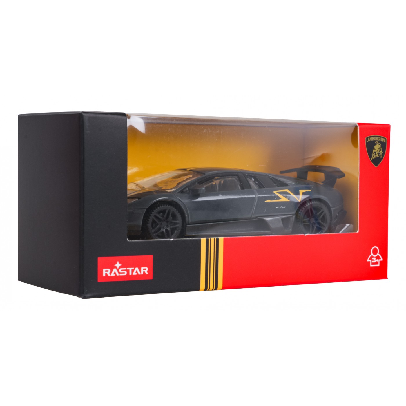 Kovové auto 1:43 Murcielago LP 670-4 SV Superveloce sivá RASTAR