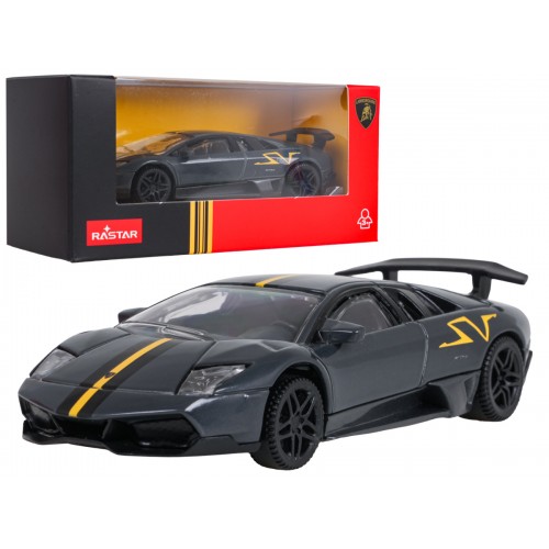 Kovové auto 1:43 Murcielago LP 670-4 SV Superveloce sivá RASTAR