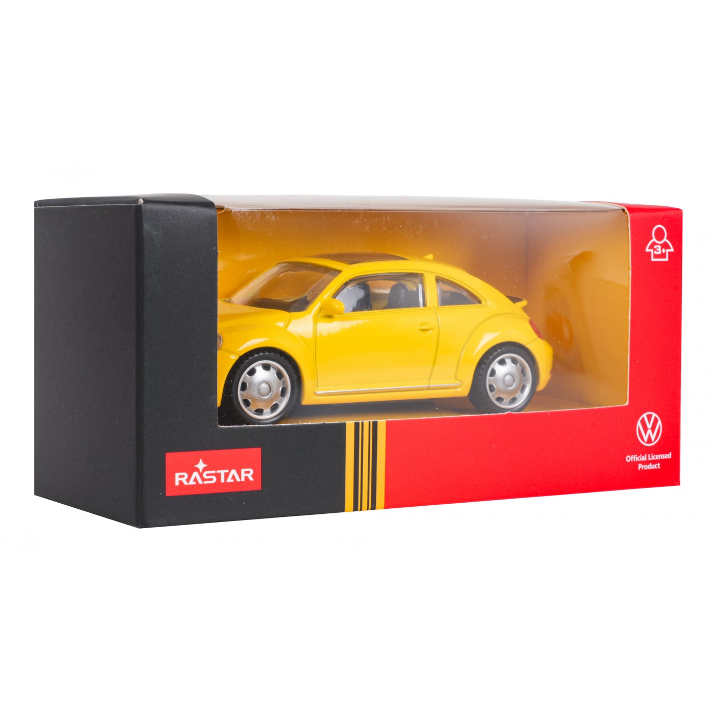 Kovové auto 1:43 Volkswagen Beetle žltý RASTAR