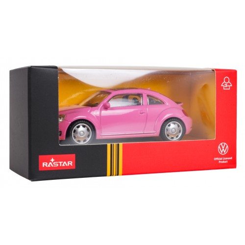Kovové auto 1:43 Volkswagen Beetle ružové RASTAR