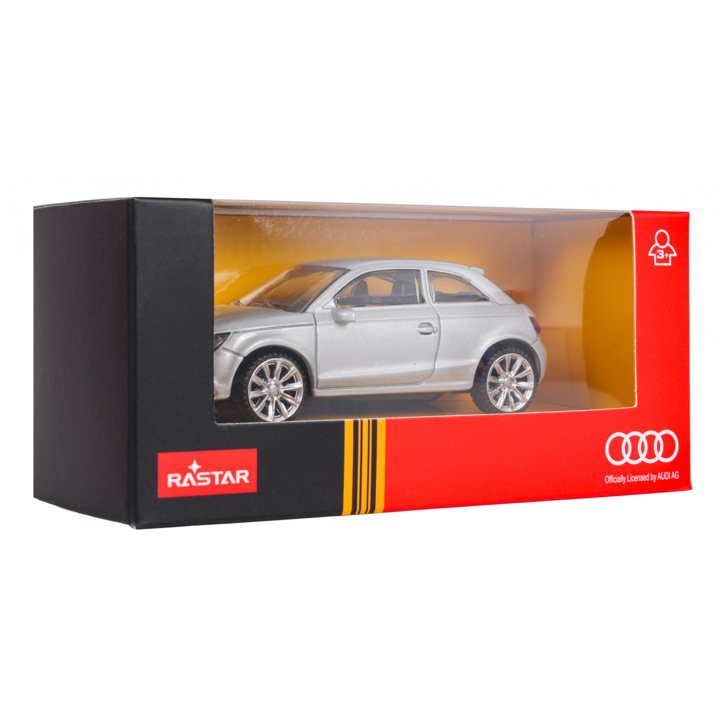 Kovové auto 1:43 Audi A1 strieborné RASTAR