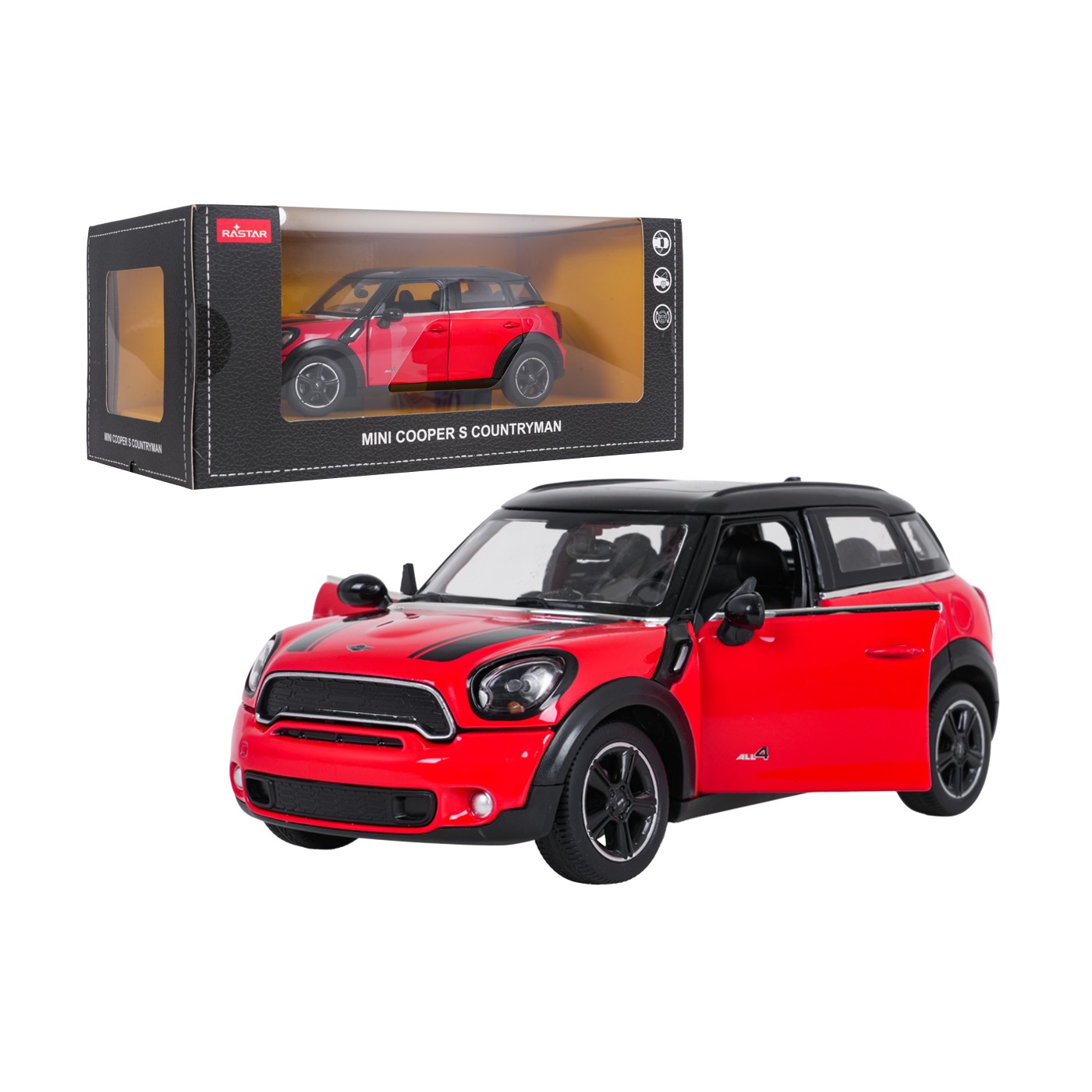 Kovové auto 1:24 MINI Countryman červené RASTAR