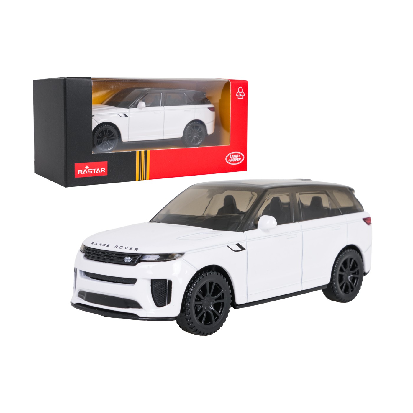 Kovové auto 1:43 Range Rover Sport SV bielej farby RASTAR