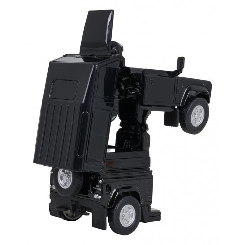 Kovové auto/robot 2v1 1:32 Land Rover Defender čierny RASTAR