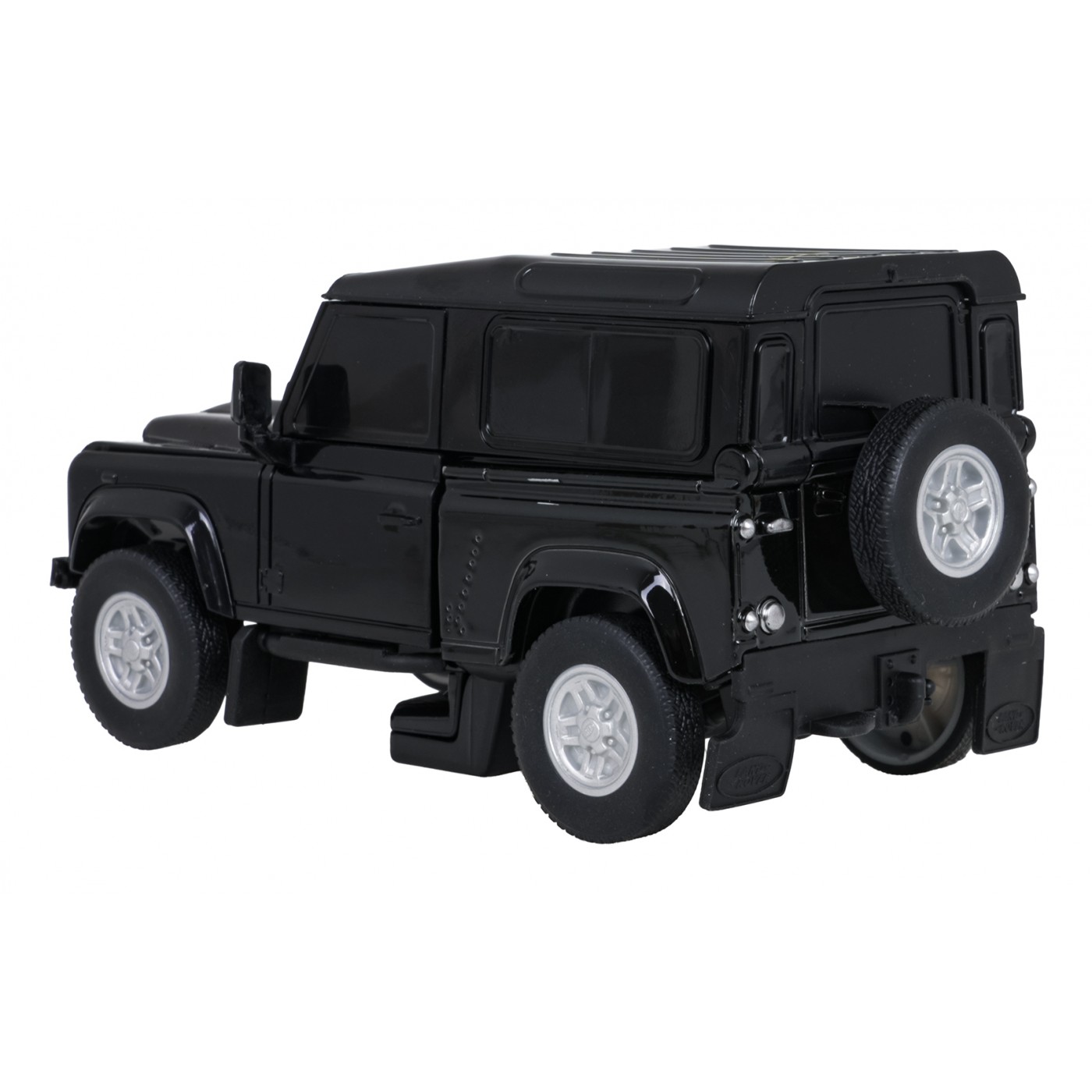 Kovové auto/robot 2v1 1:32 Land Rover Defender čierny RASTAR