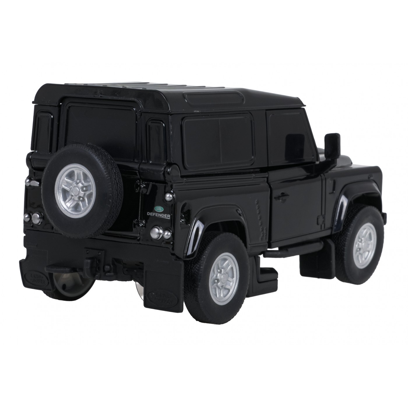 Kovové auto/robot 2v1 1:32 Land Rover Defender čierny RASTAR
