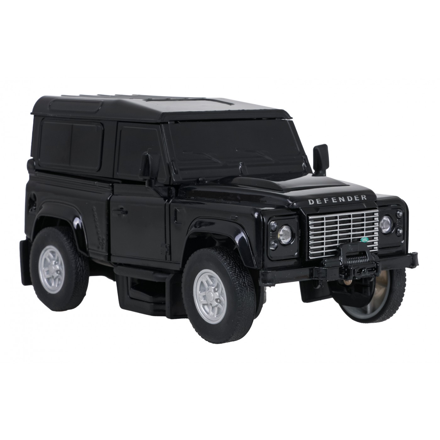 Kovové auto/robot 2v1 1:32 Land Rover Defender čierny RASTAR