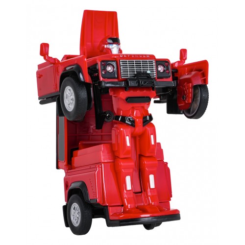 Kovové auto/robot 2v1 1:32 Land Rover Defender Červený RASTAR