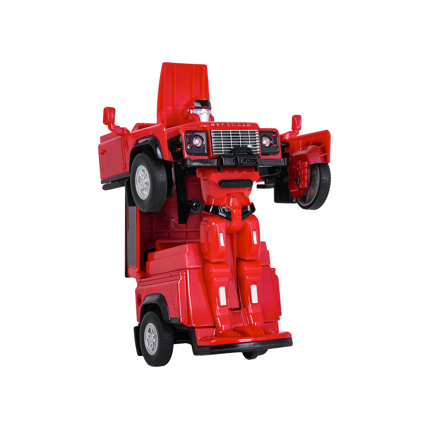 Autíčko/robot 2 v 1 v mierke 1:32 Land Rover Defender červený RASTAR