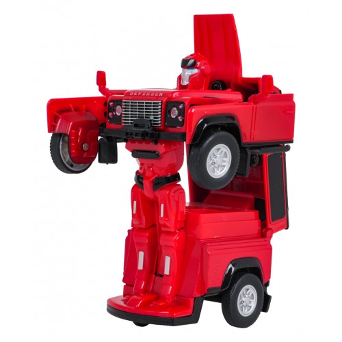 Kovové auto/robot 2v1 1:32 Land Rover Defender Červený RASTAR