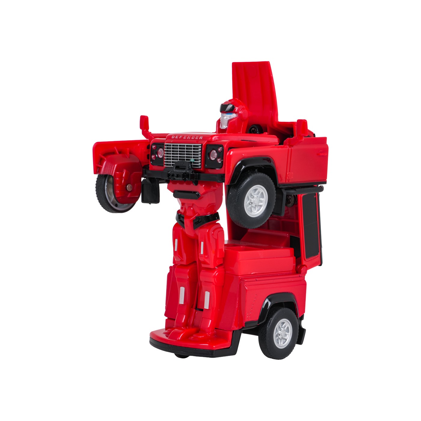 Autíčko/robot 2 v 1 v mierke 1:32 Land Rover Defender červený RASTAR