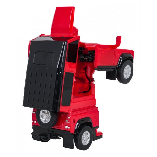 Kovové auto/robot 2v1 1:32 Land Rover Defender Červený RASTAR