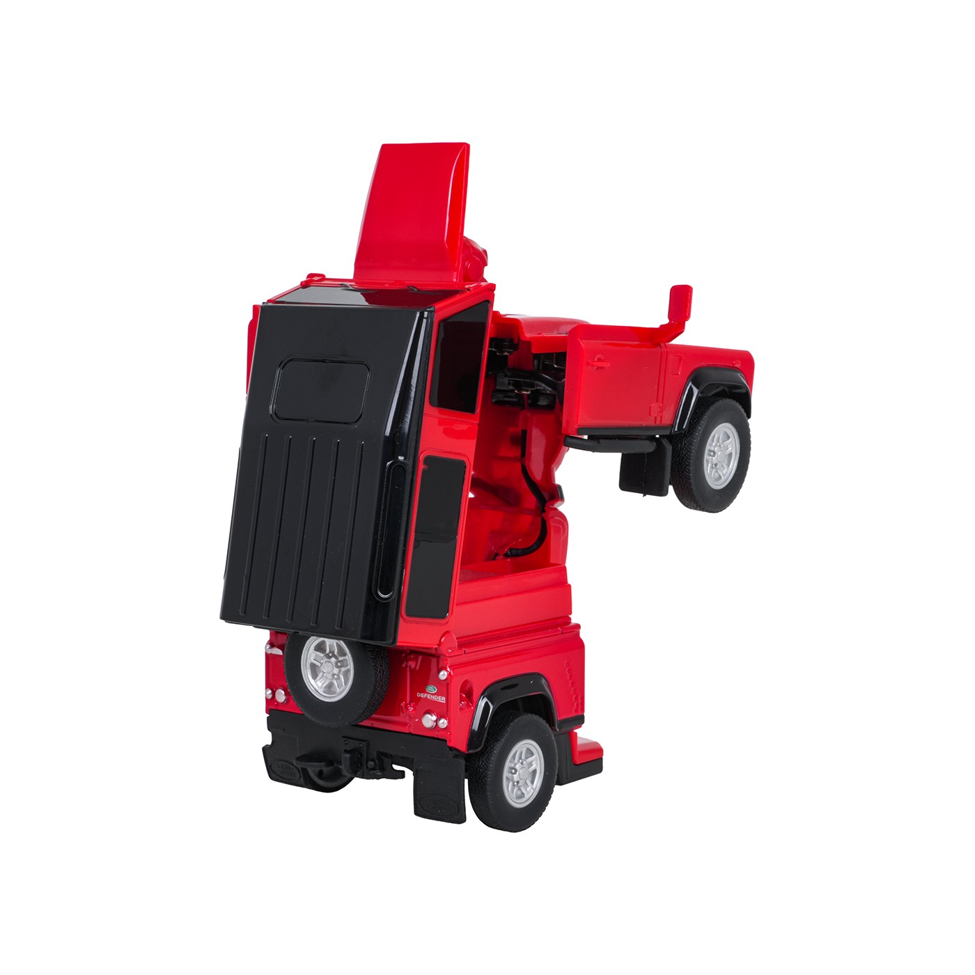 Kovové auto/robot 2v1 1:32 Land Rover Defender Červený RASTAR