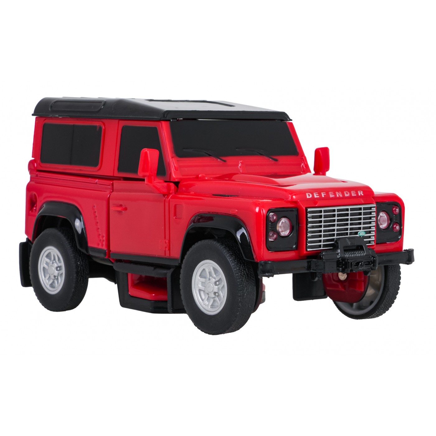 Kovové auto/robot 2v1 1:32 Land Rover Defender Červený RASTAR