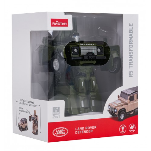 Autíčko/robot 2 v 1 v mierke 1:32 Land Rover Defender zelený RASTAR