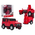 Kovové auto/robot 2v1 1:32 Land Rover Defender Červený RASTAR