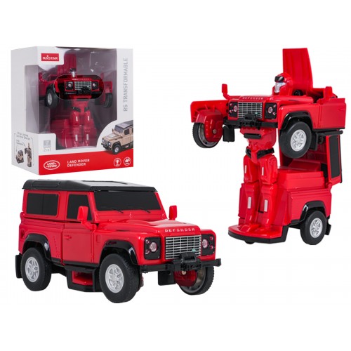 Autíčko/robot 2 v 1 v mierke 1:32 Land Rover Defender červený RASTAR
