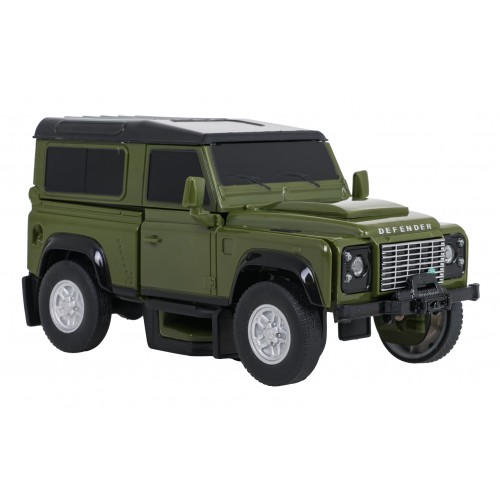 Kovové auto/robot 2v1 1:32 Land Rover Defender zelený RASTAR
