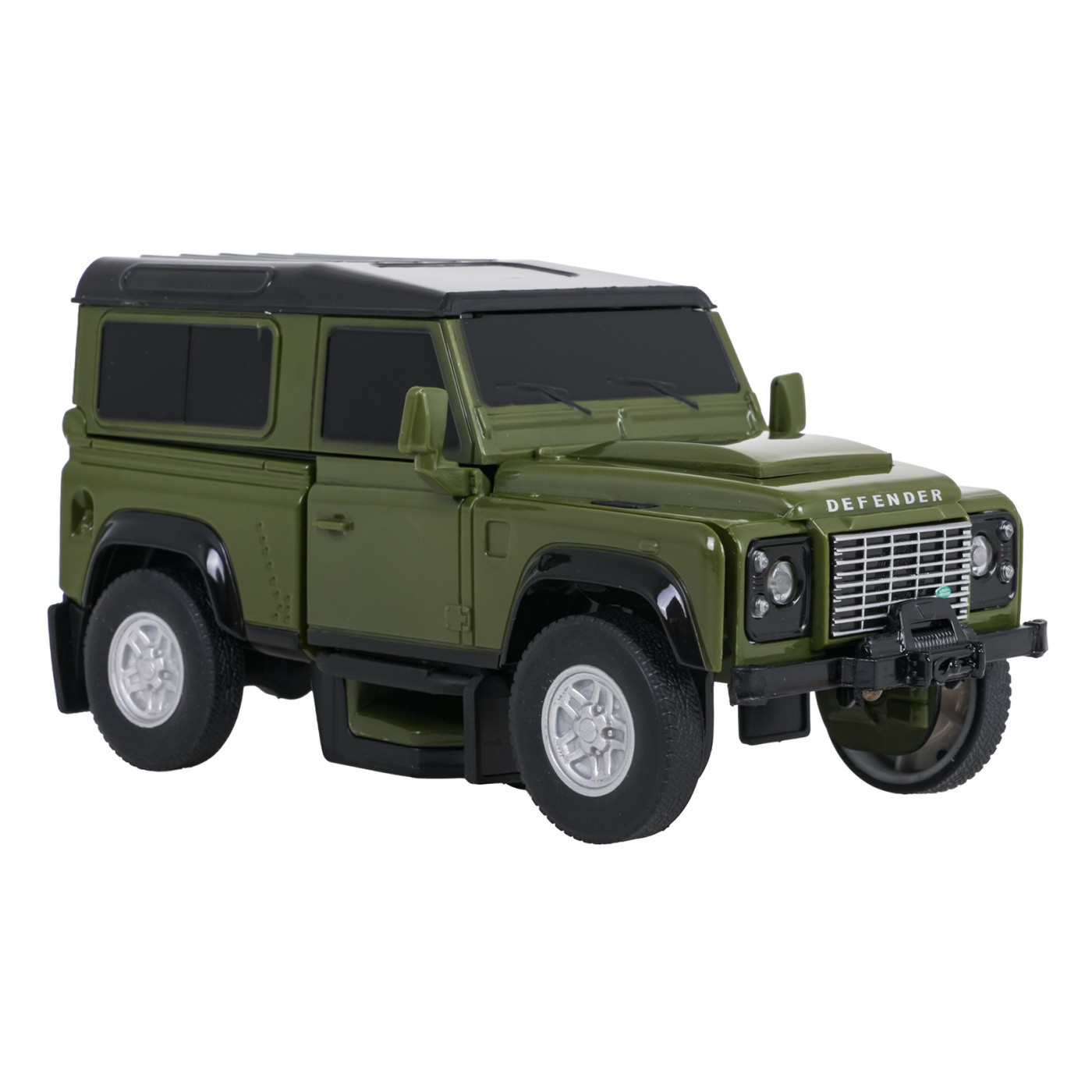 Kovové auto/robot 2v1 1:32 Land Rover Defender zelený RASTAR