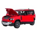 Kovové auto 1:24 Land Rover Defender 90 Červené RASTAR