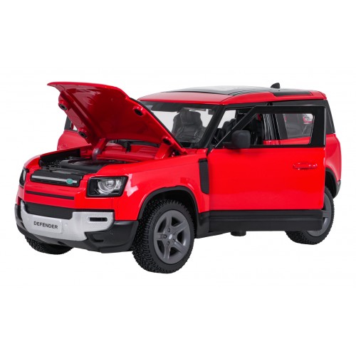 Kovové auto 1:24 Land Rover Defender 90 Červené RASTAR
