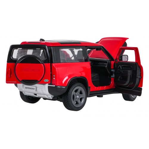 Kovové auto 1:24 Land Rover Defender 90 Červené RASTAR