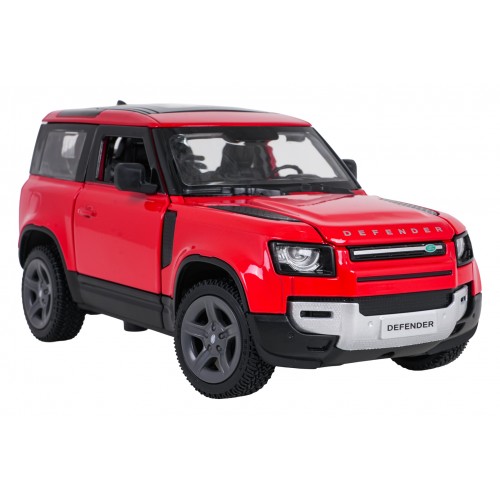 Kovové auto 1:24 Land Rover Defender 90 Červené RASTAR