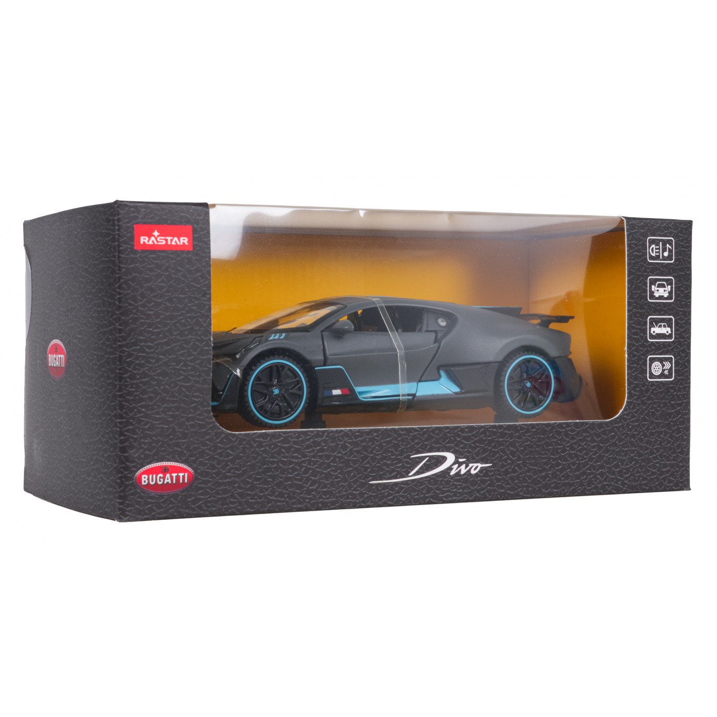 Kovové auto 1:32 Bugatti Divo Grey RASTAR