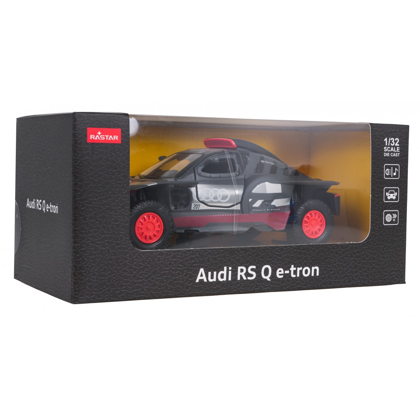Kovové auto 1:32 AUDI RS Q e-tron sivé RASTAR