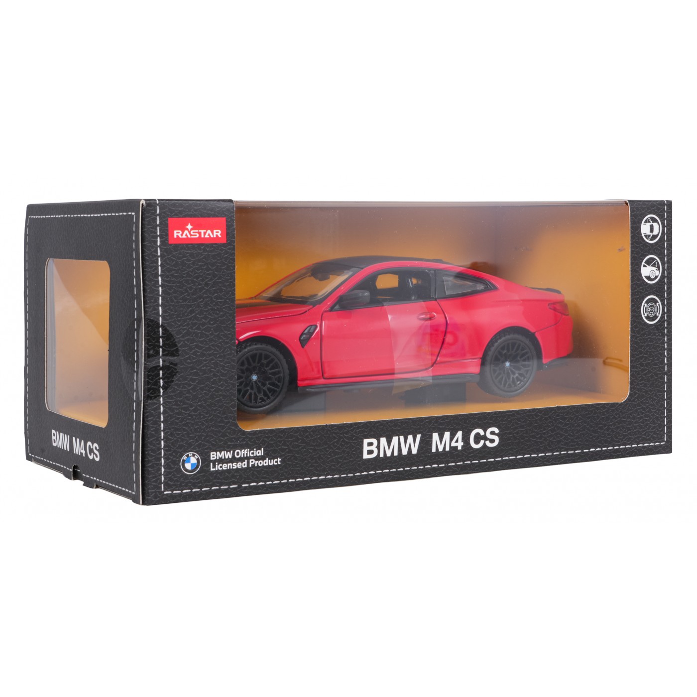 Kovové auto 1:24 BMW M4 CS červené RASTAR