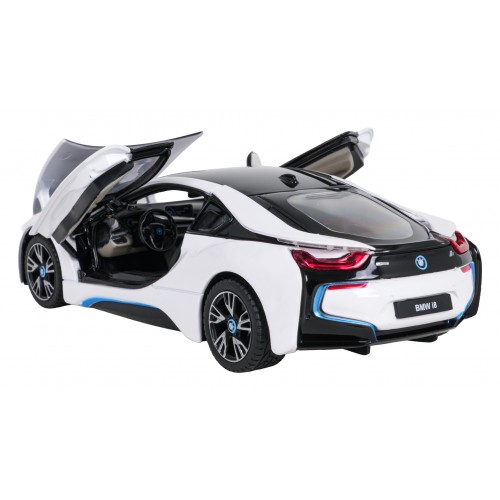 Kovové auto 1:24 BMW i8 bielej farby RASTAR