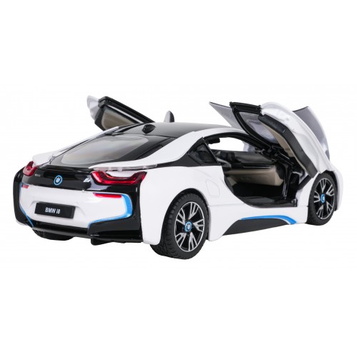 Kovové auto 1:24 BMW i8 bielej farby RASTAR