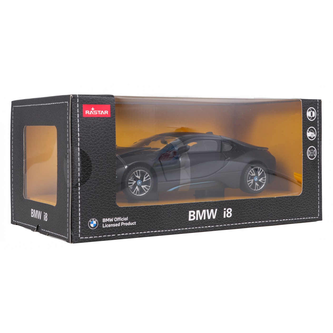 Kovové auto 1:24 BMW i8 čierne RASTAR