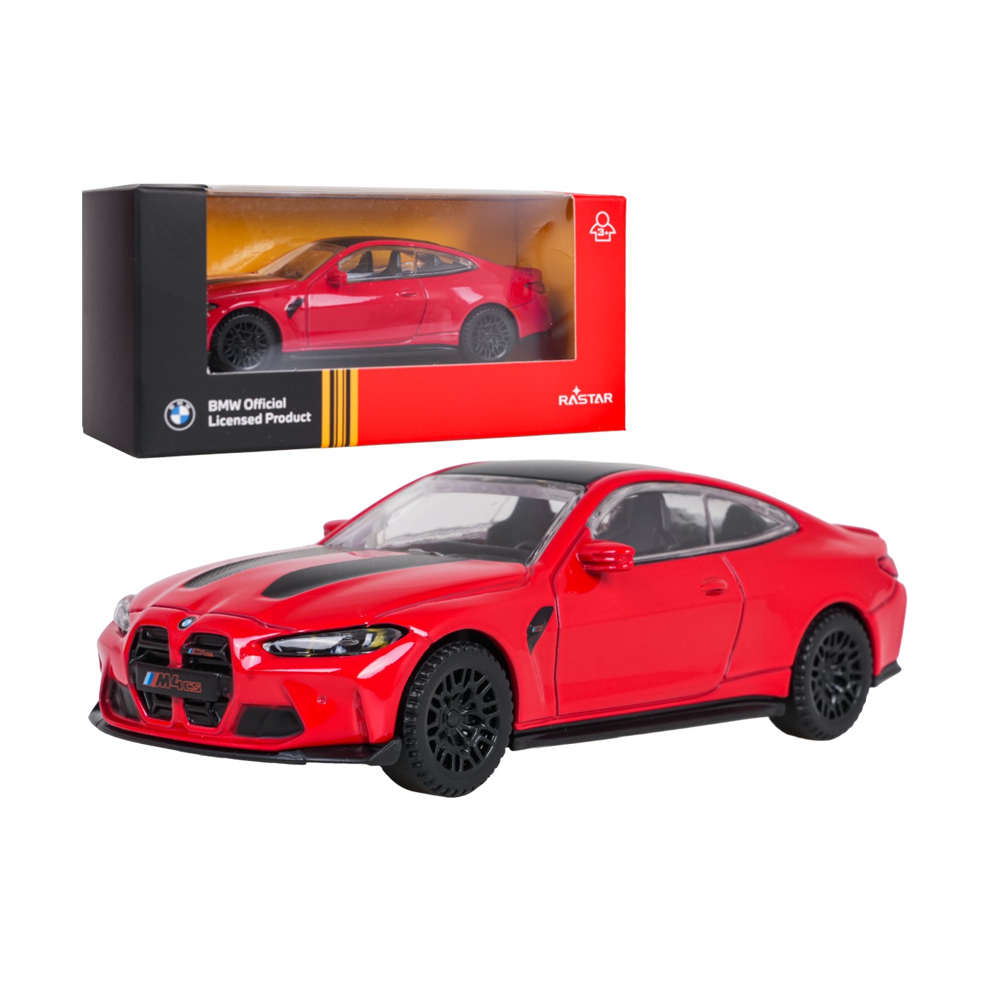 Kovové auto 1:43 BMW M4 CS červené RASTAR