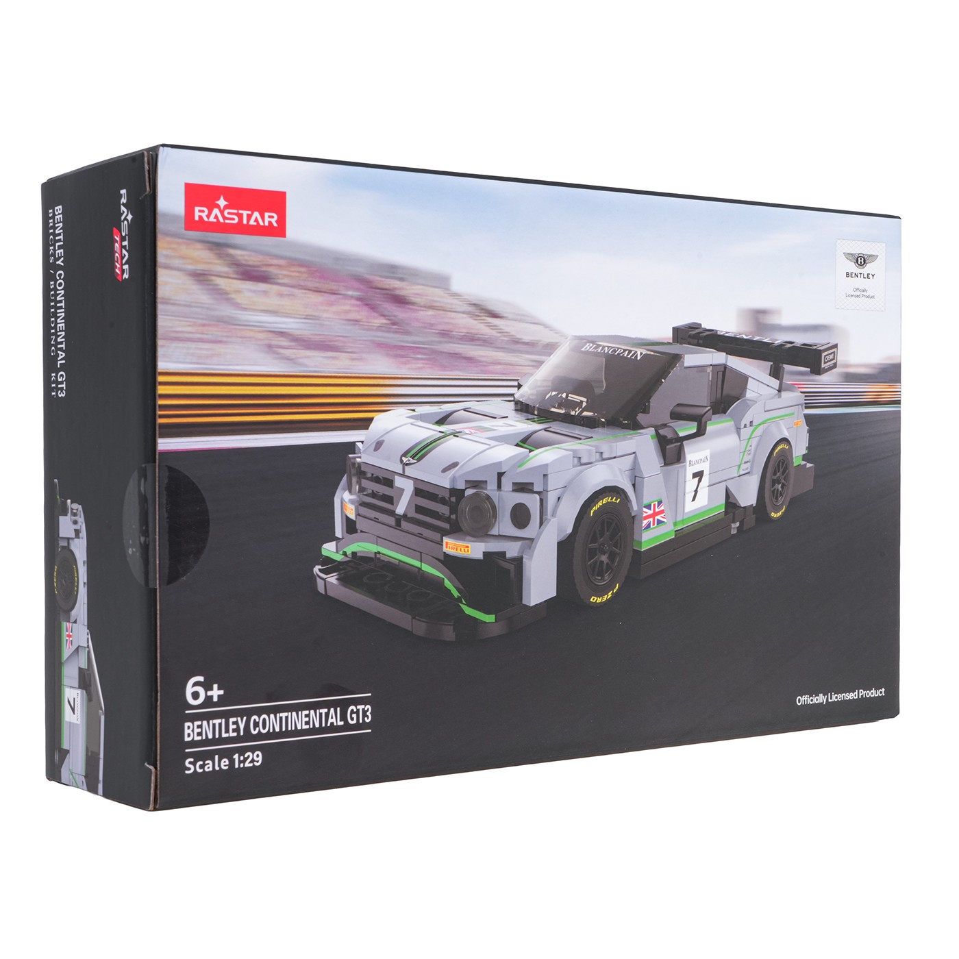 Autobloky 1:29 Bentley Continental GT3 sivý RASTAR